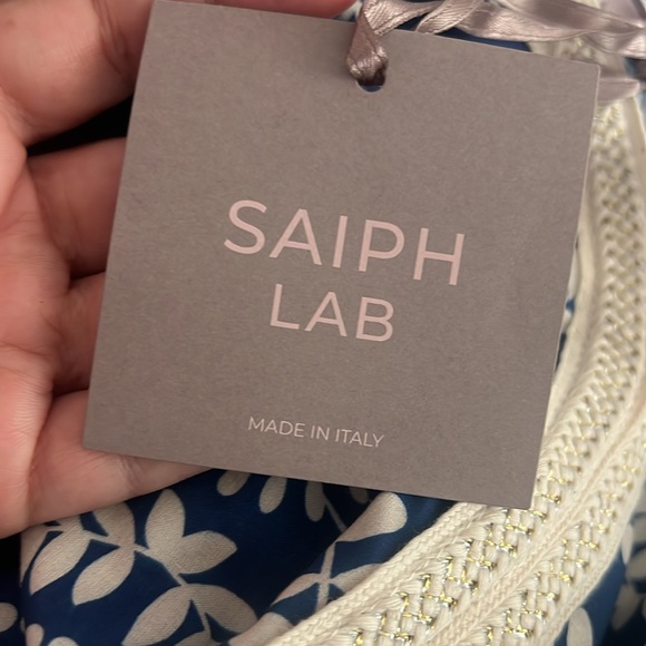 Saiph Lab White and Blue Cotton Dress - Picture 16 of 16